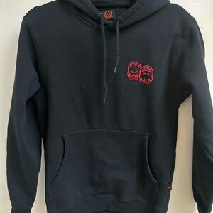 Spitfire Black Hoodie with Red Graphics